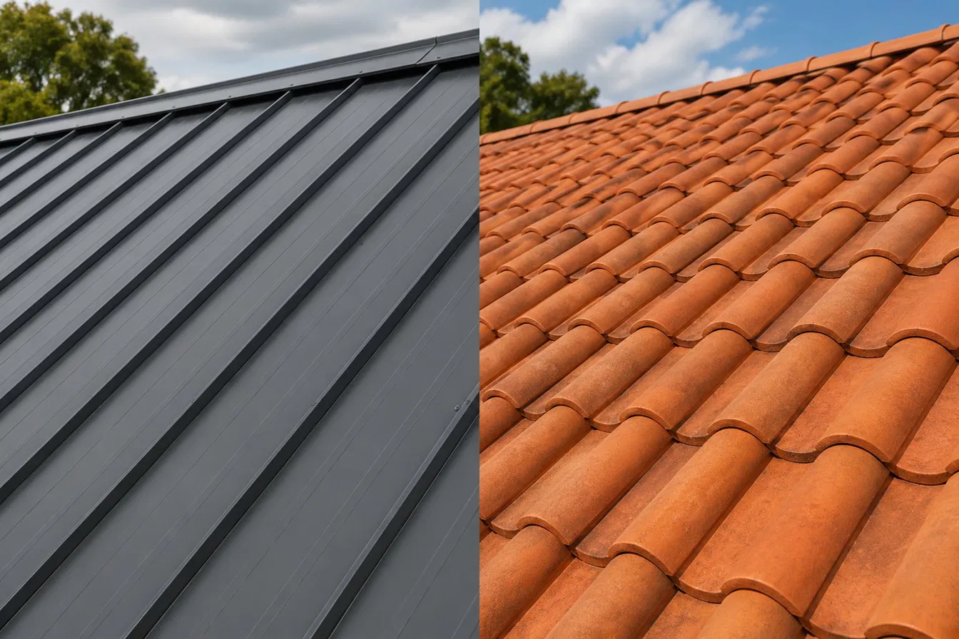 Colorbond metal roofing vs terracotta tile roofing comparison on Australian homes