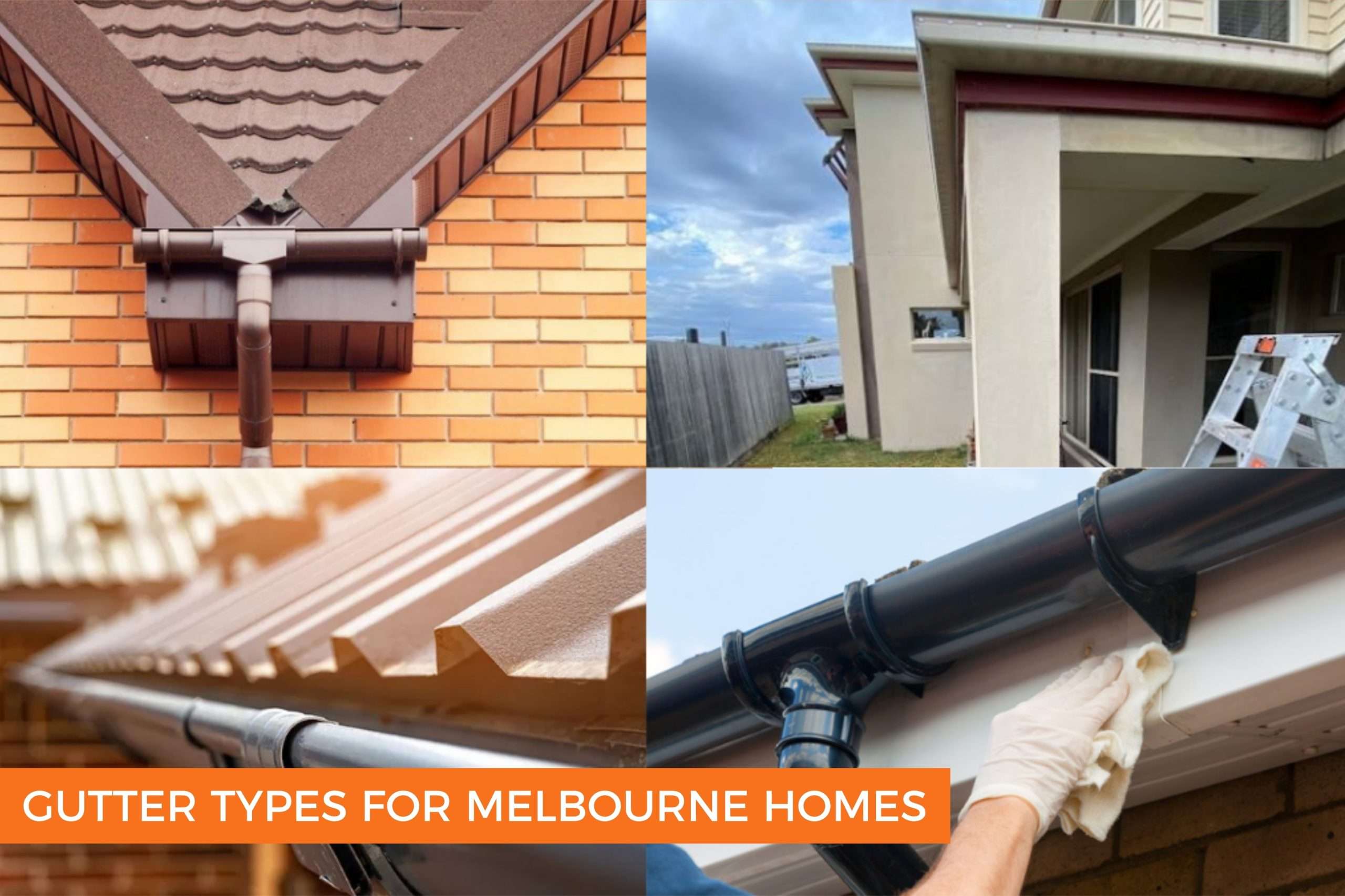 Gutter types and roof drainage systems on Melbourne homes.